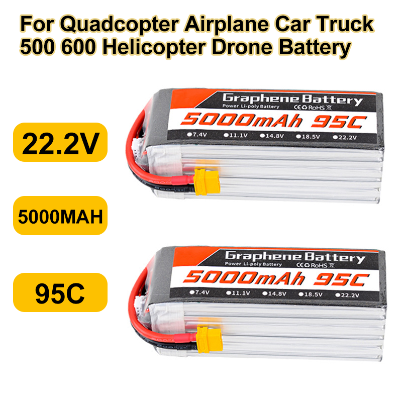 6S Lipo Battery 22.2V 5000Mah - 95C 22.2V 6S 5000mAh Lipo Battery