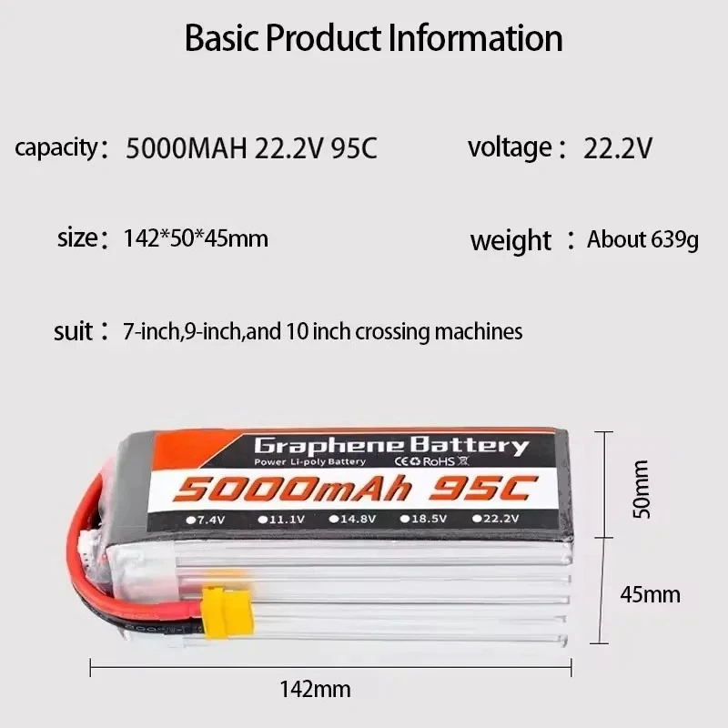 95C 22.2V 6S 5000mAh Lipo Batt - 6S Lipo Battery 22.2V 5000Mah 评论和价格