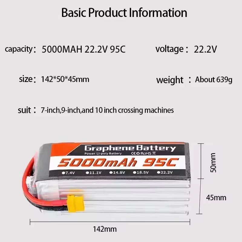 95C 22.2V 6S 5000mAh Lipo Batt - 6S Lipo Battery 22.2V 5000Mah 评论和价格